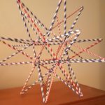 Straw star with patriotic red/white/blue theme