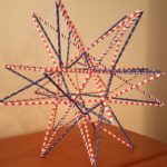 Straw star with patriotic red/white/blue theme