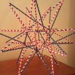 Straw star with patriotic red/white/blue theme