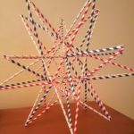 Straw star with patriotic red/white/blue theme