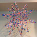 Straw star with patriotic red/white/blue theme