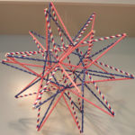 Straw star with patriotic red/white/blue theme