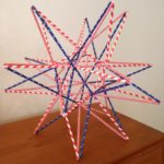 Straw star with patriotic red/white/blue theme