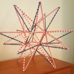 Straw star with patriotic red/white/blue theme