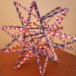 Straw star with patriotic red/white/blue theme