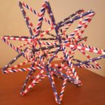 Straw star with patriotic red/white/blue theme