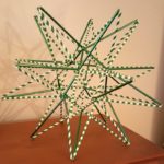 Straw star - solid green and green/white mix